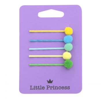  Set fermagli Little Princess con Pompon 