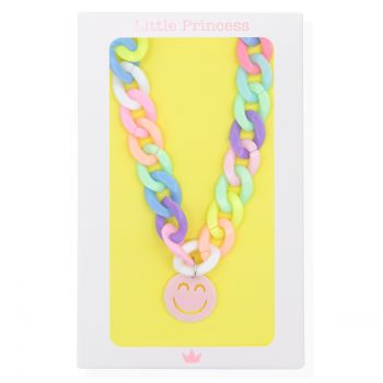 Collier maillons multicolores avec smiley Little Princess