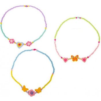 Collier en bois avec bijoux éclatants