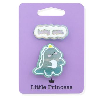 Little Princess Set 2 Clips Dinosauro