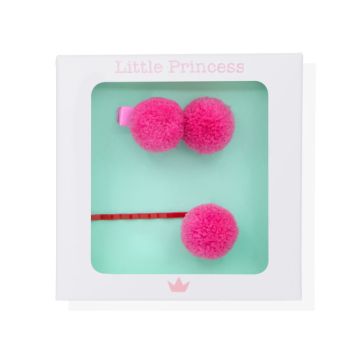  Little Princess Set Forcella e Clip Pompon 