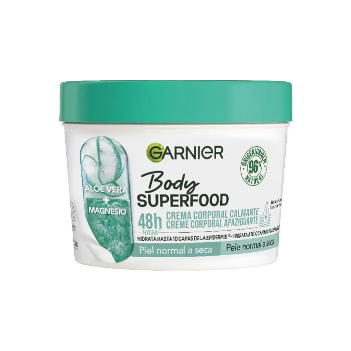 Garnier Body Superfood Crema corpo lenitiva con aloe vera e magnesio |  Profumerie Primor