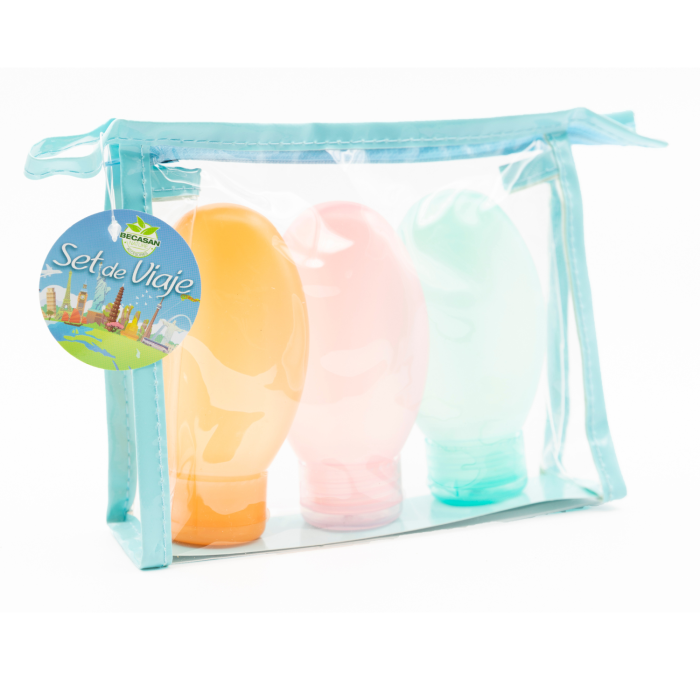Set Viaje 3 Botellas de Color Rellenables