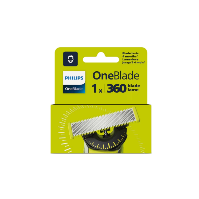 Recharge Lame PHILIPS OneBlade 360 - Pack 1 Lame Originale Pour Rasoir