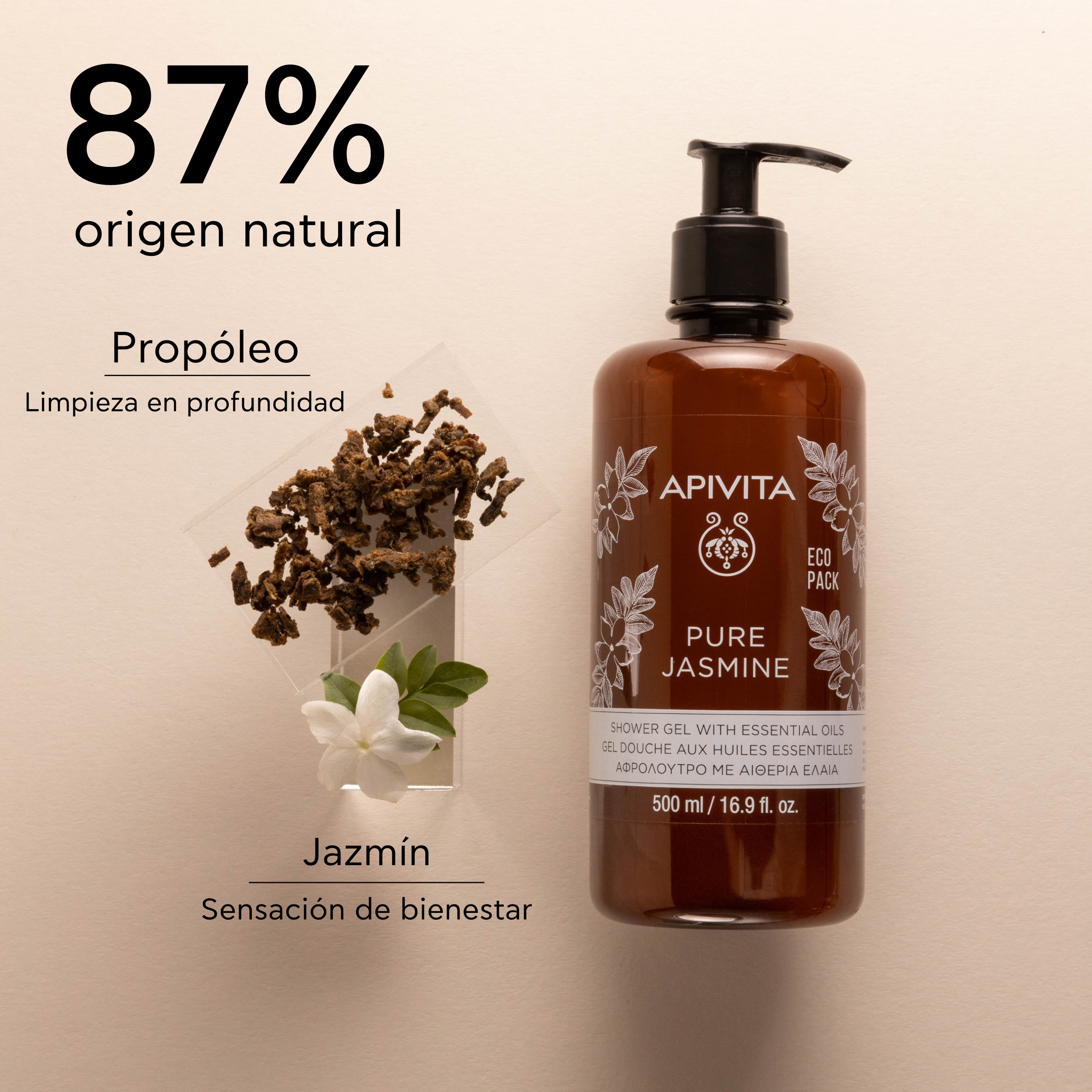 Apivita Pure Jasmine Gel Doccia con Oli Essenziali | Profumerie Primor