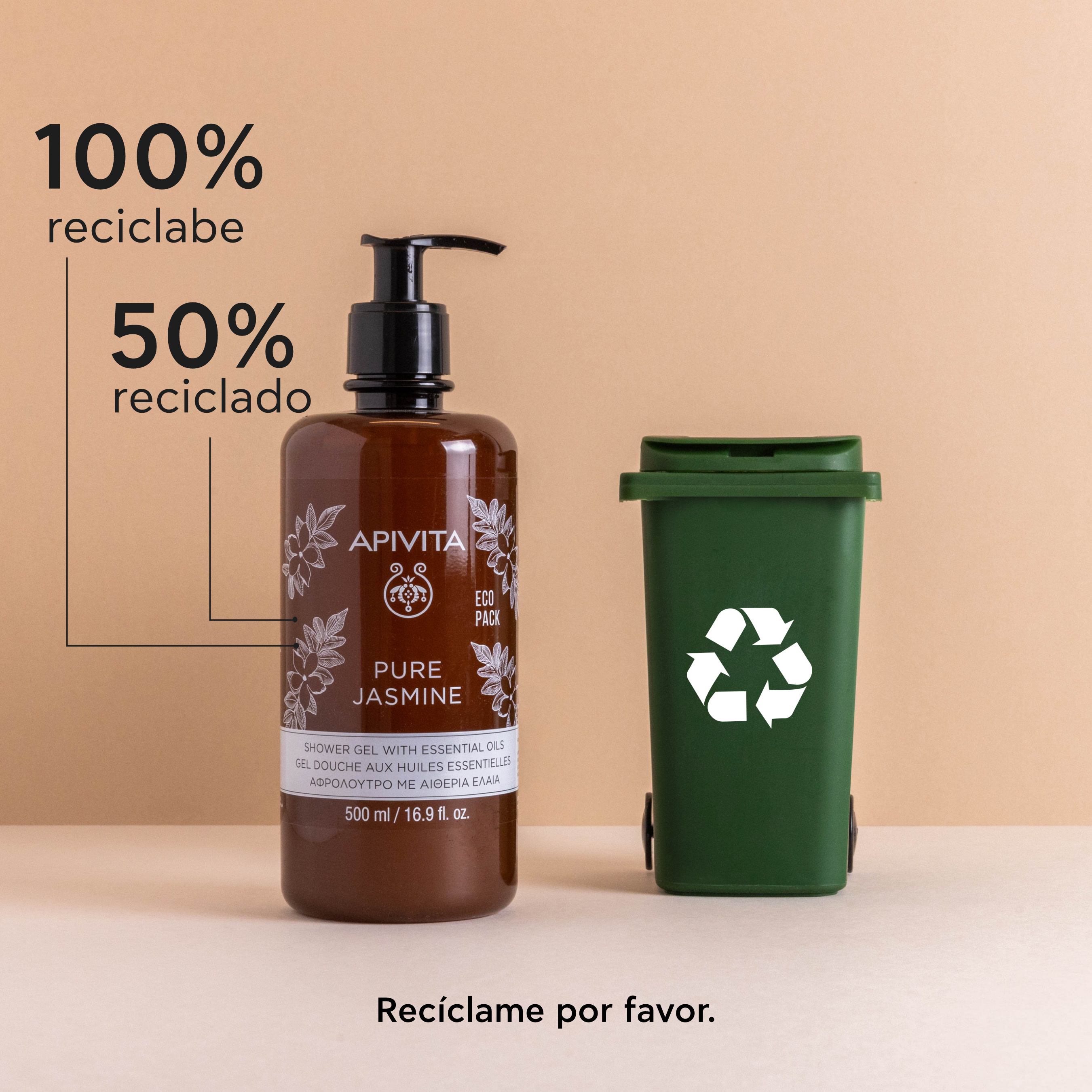 Apivita Pure Jasmine Gel Doccia con Oli Essenziali | Profumerie Primor