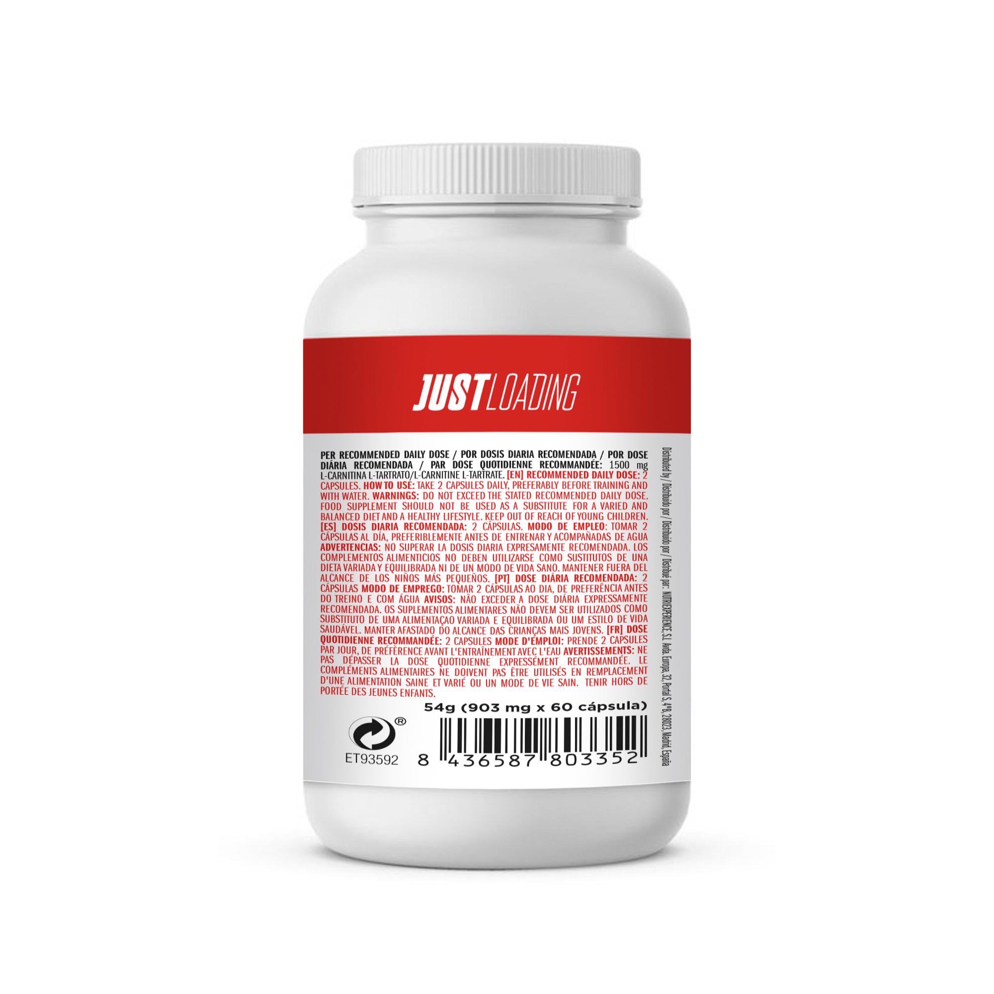 l carnitina just loading Just Loading Integratore alimentare di L-Carnitina L-Tartrato in capsule